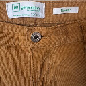 RE Generation Flare Flower Corduroy Pants - Honey color, size 11/30